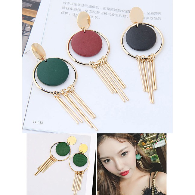 LRC Anting Tusuk Vintage Tassel Decorated Earrings