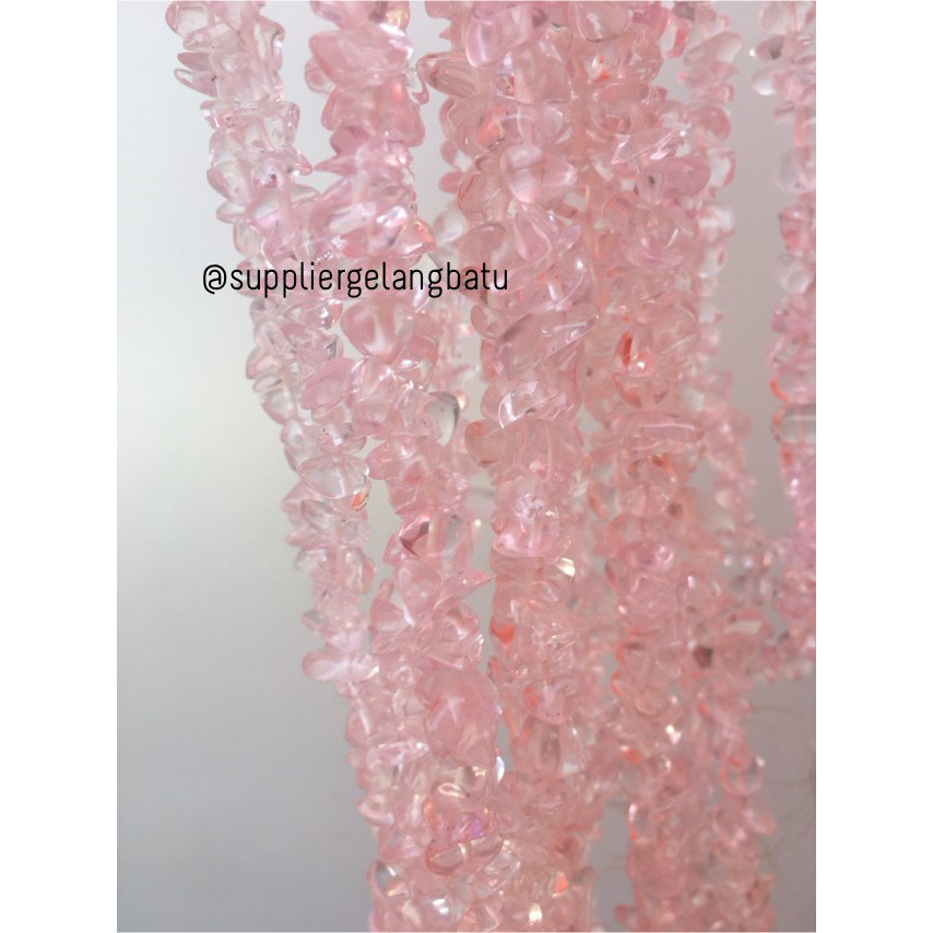 kerikil Batu alam rose quartz kuarsa pink 1cm pecahan kristal bahan aksesoris supplier craft fashion