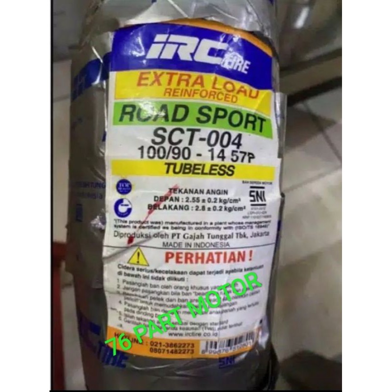 BAN TUBLES IRC UK 100/90 RING 14 FREE PENTIL