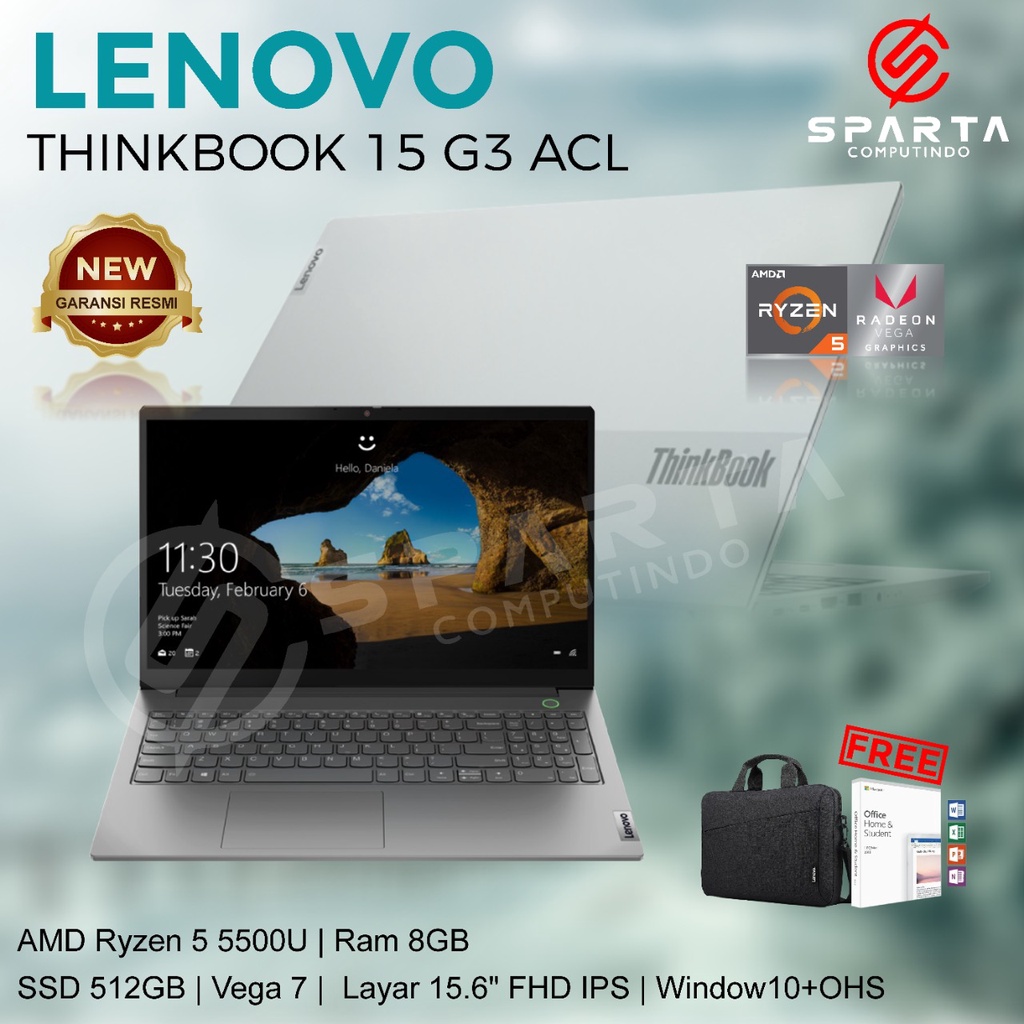 Laptop Lenovo Thinkbook 15 G3 ACL New Garansi Resmi