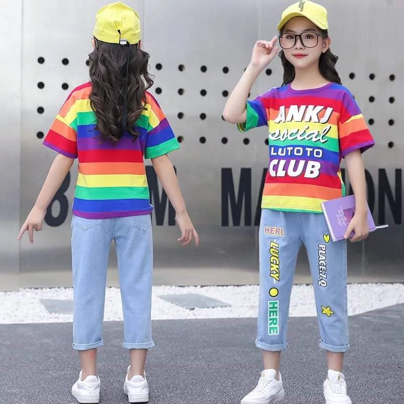 Setelan Anak Perempuan Rainbow Club