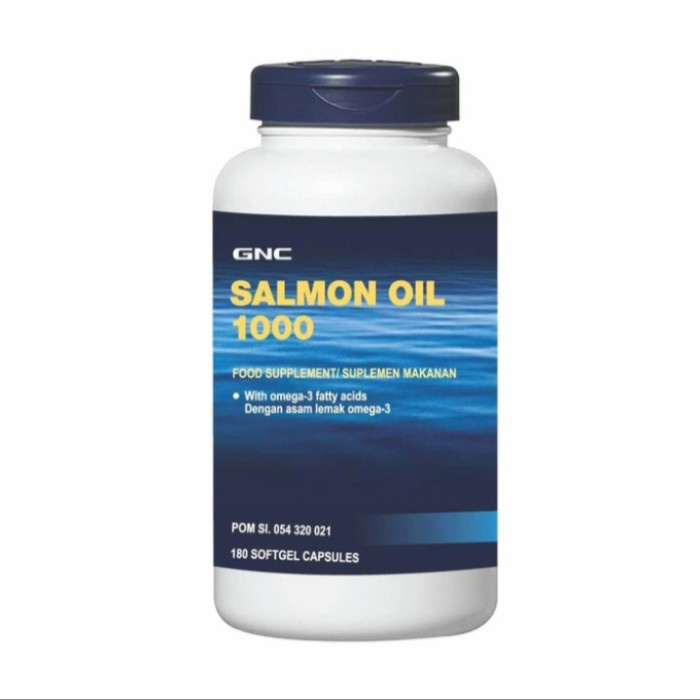 GNC salmon oil 1000mg dengan asam lemak omega.3 180.softgel Termurah