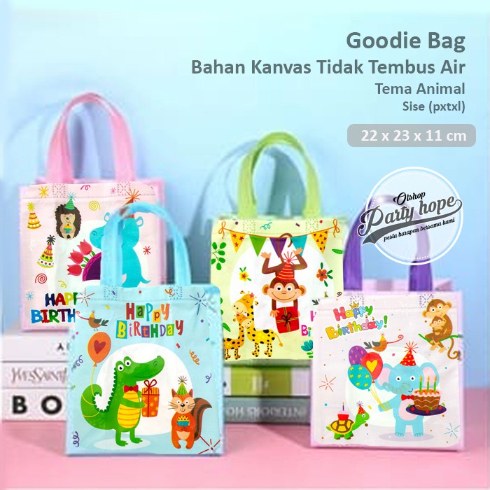 

Tas Souvenir Ulang Tahun tema Animal / Goodie Bag Tas Ultah tema Hewan