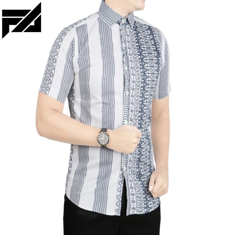 TERBARU VM Kemeja Batik Pendek Slimfit TO-209 -