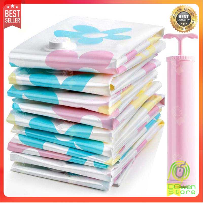 Tas Kantong Pakaian Selimut Bedcover Vacuum Bag Plastik Storage 10 PCS