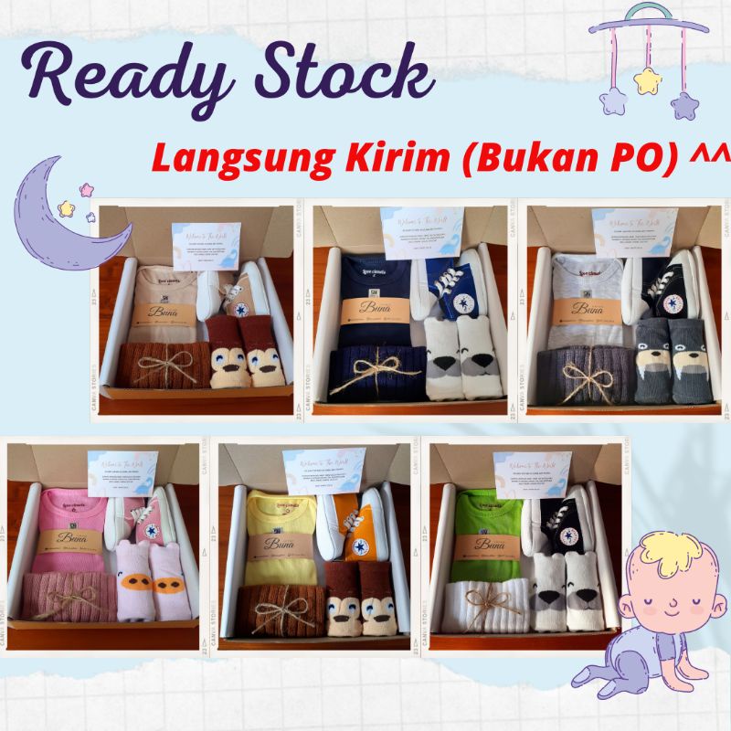 Buna Giftbox / Hampers Bayi / Kado Bayi / Parcel Bayi / Kado Bayi Laki Laki / Kado Bayi Perempuan / Parsel Bayi / Baby gift / Baby Gift Set / Gift Box / Hampers Newborn / Elmer Living-1