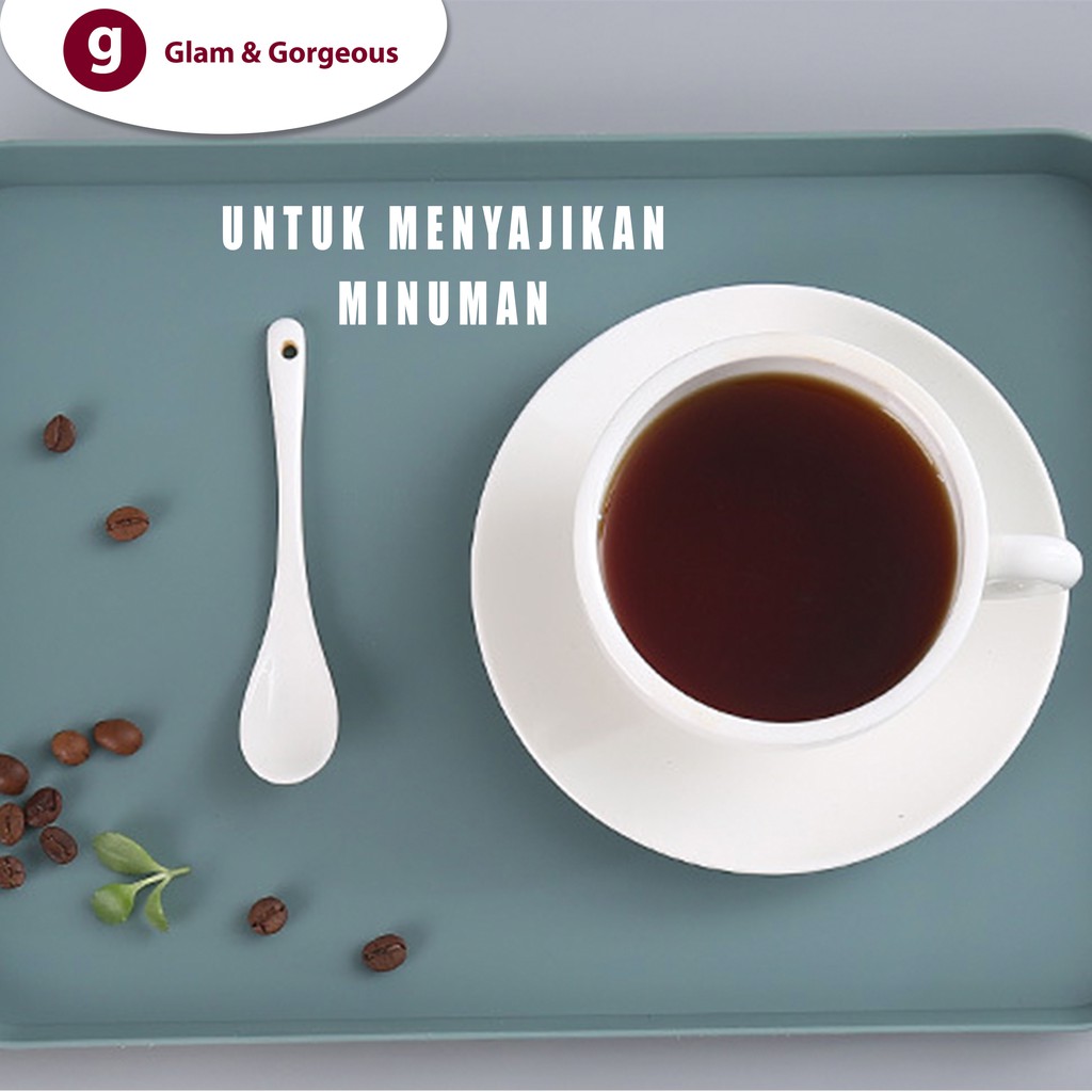 Nampan Makan Plastik Motif Polos Ukuran P 34 L 24 T 1,8 CM - KU021L