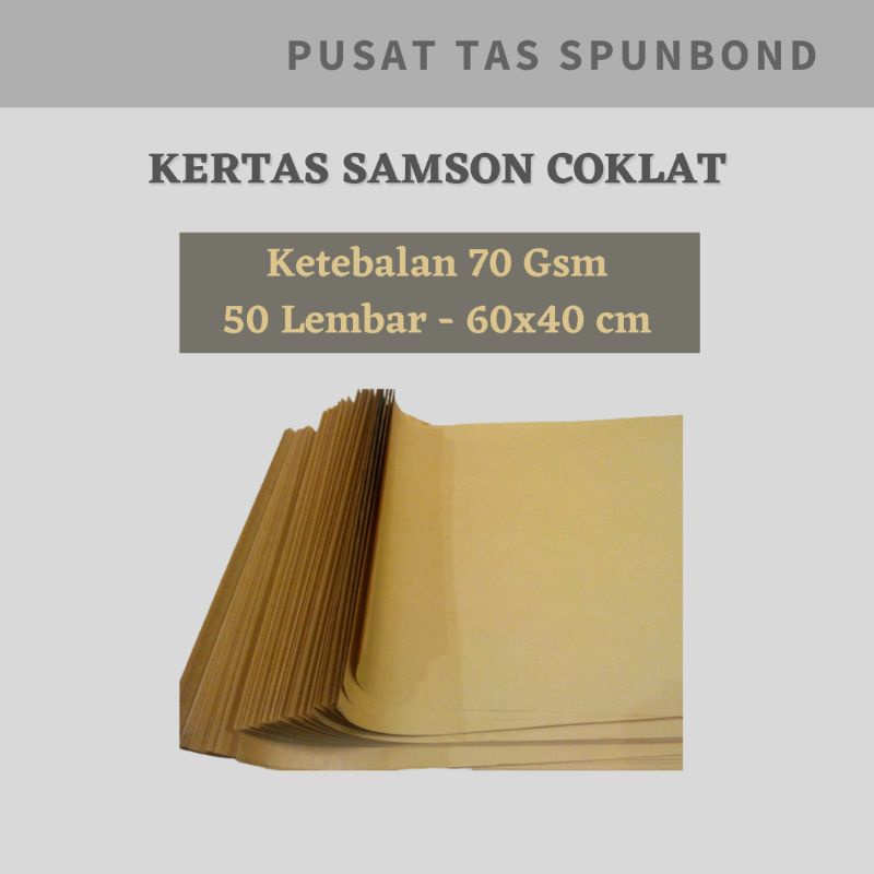 

Kertas Samson 50 lembar - 60x40 cm / Kertas Coklat / Kertas Packing / Kertas Bungkus