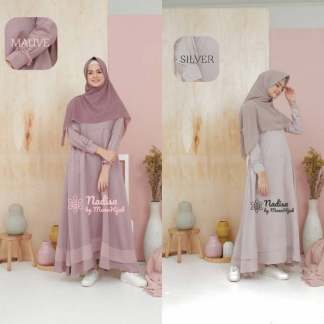 GAMIS CANTIK NADISA DRESS BY MOONHIJAB MATT FURSAN  EMBOS