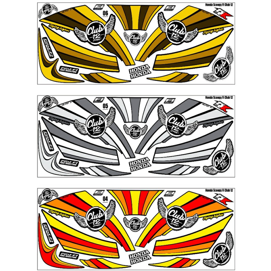 Sticker Striping Variasi Thailand Thailook New Scoopy Fi 2018 CLUB 12 f1399