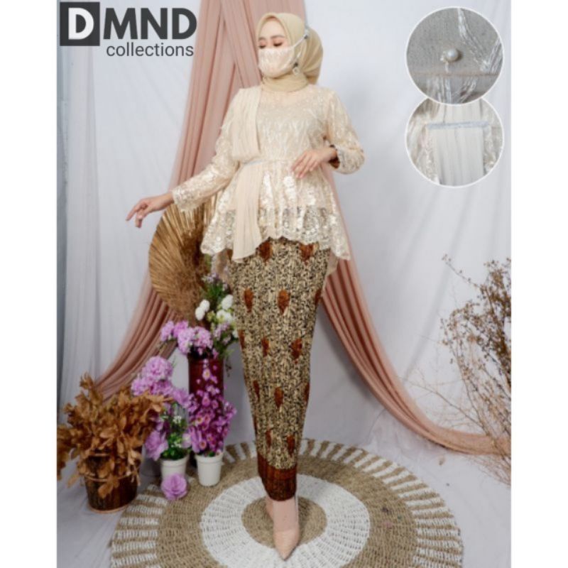 STELAN KEBAYA WANITA TERBARU/STELAN KEBAYA WANITA AURORA SELENDANG/STELAN KEBAYA MODERN/RESLETING BELAKANG