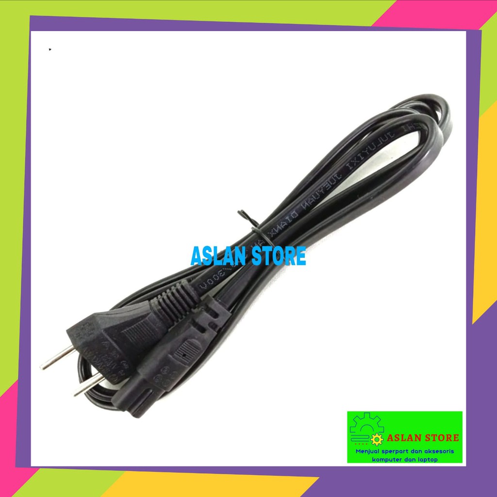 KABEL POWER 2 LUBANG Kabel Power AC Cord angka 8 / Kabel Power AC Tape Tebal