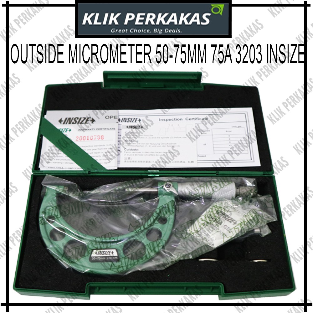 OUTSIDE MICROMETER 50-75MM 75A 3203 INSIZE ORIginal