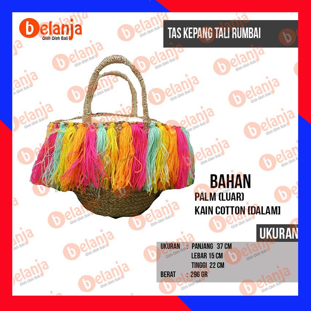 Tas Kepang Tali Rumbai / tas piknik tas anyaman prawedding tas taman