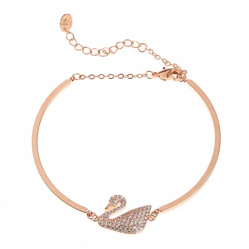 Gelang Bracelets MF95  Fashion Swan Cuff Bracelet with Zircon Women Animal Bird Jewelry