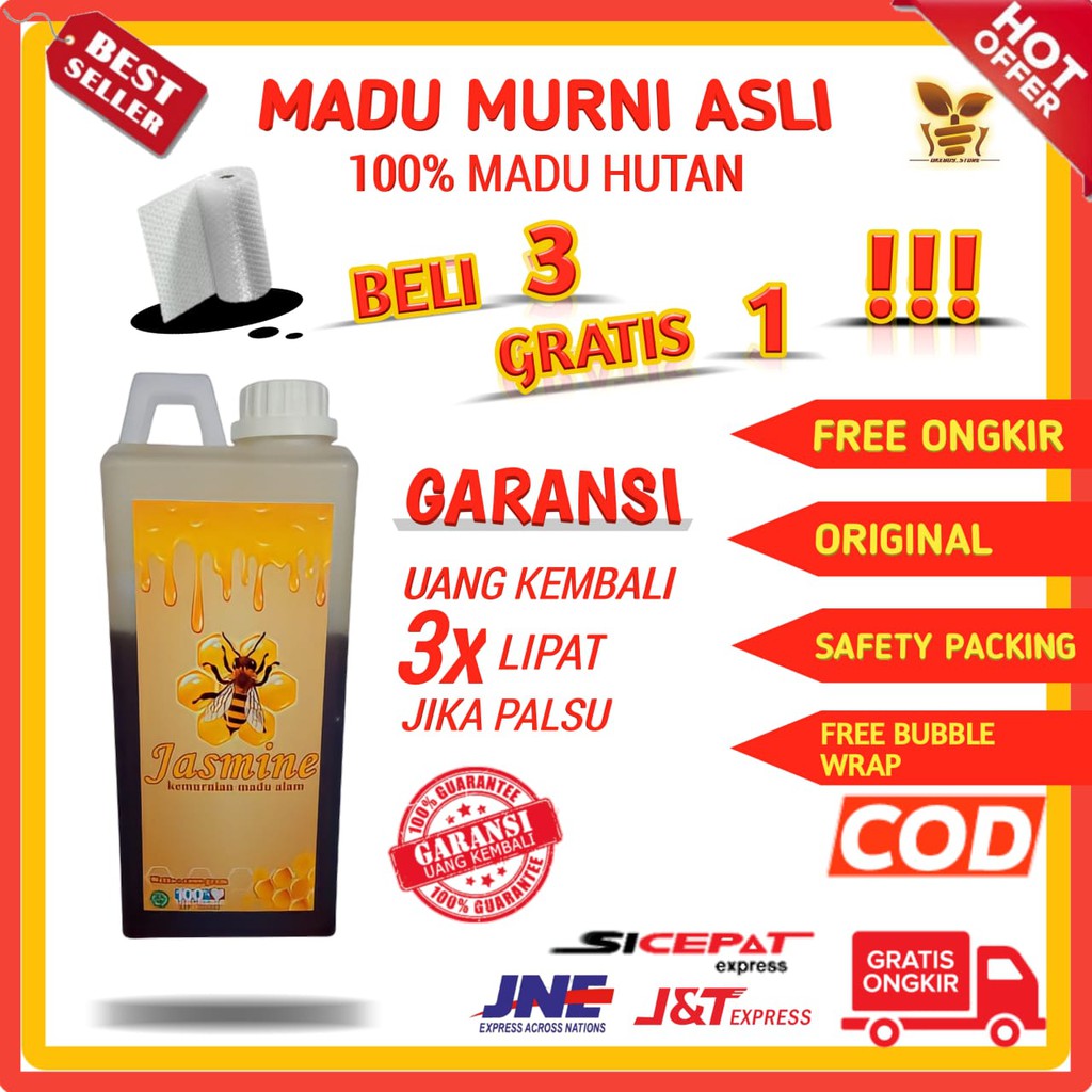 

Madu Murni Asli 1Kg Manis Original 100% Alami Madu Murni Jasmine Hutan Asli Multiflora Sumatera Isi 1 kg