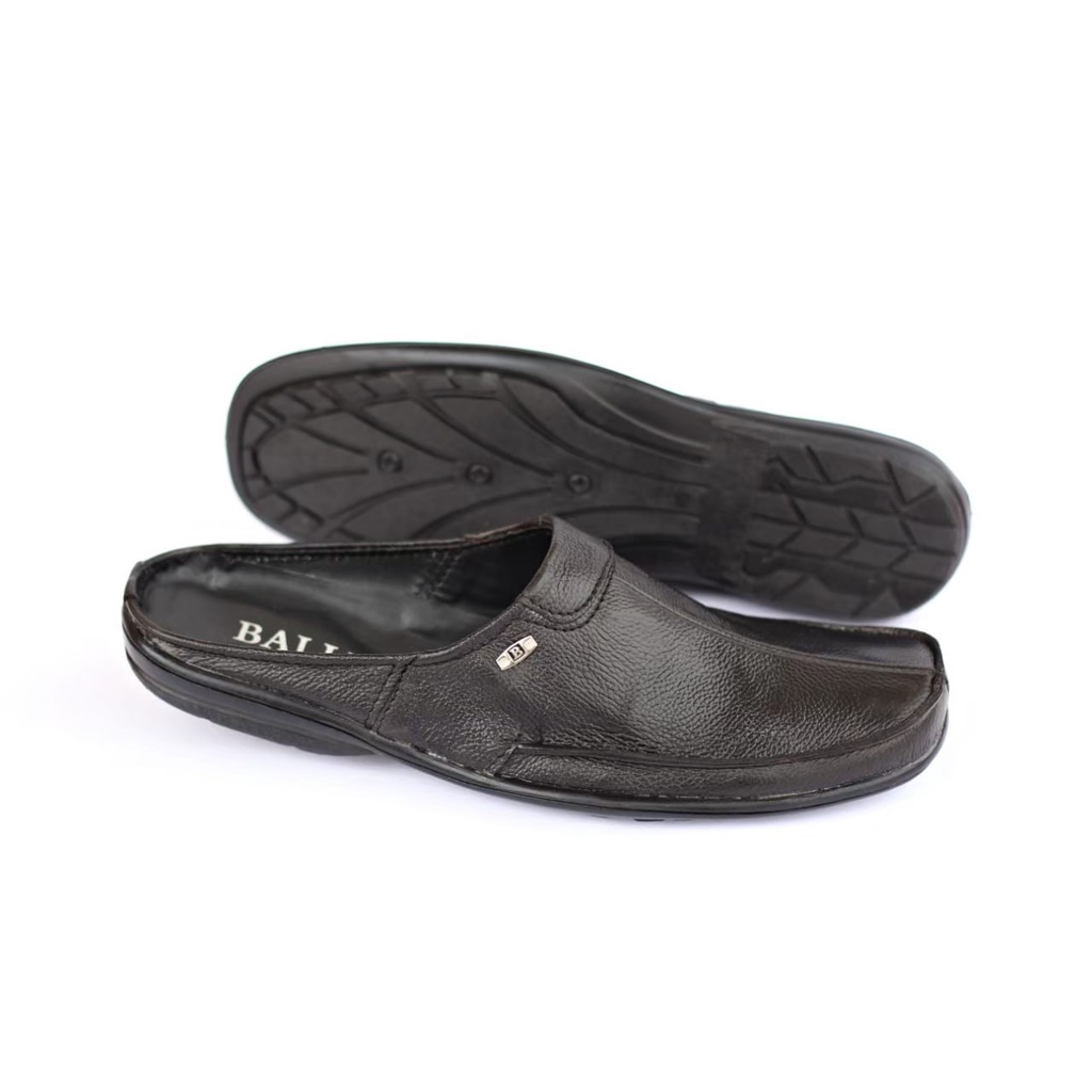 sepatu sandal pria sepatu selop sandal slide kulit asli merk bally