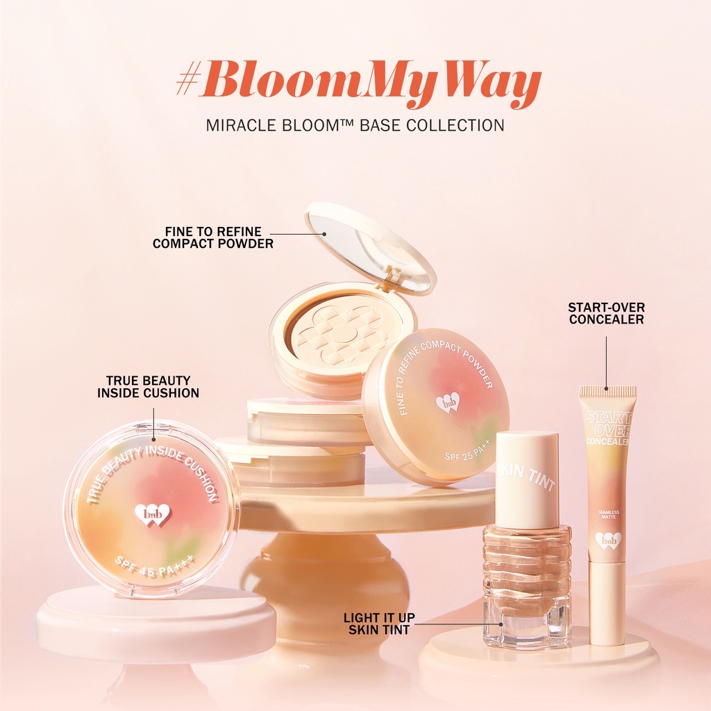 BARENBLISS True Beauty Inside Cushion Korea / Bloomatte Series / 24H Flawless Matte 10g / SPF 45 PA+++ / Full Coverage Non Greasy Non Cakey / 01 Light Petal 02 Medium Blossom 03 Beige Summer / Makeup Foundation Compact Powder Concealer Skin Tint BNB Paket