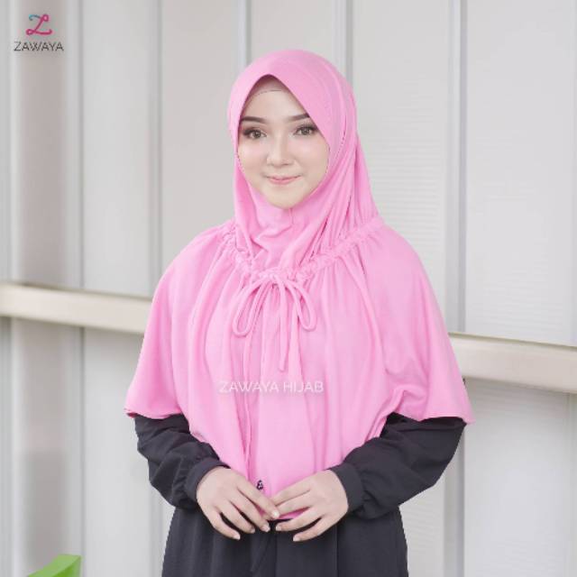 Jilbab Kaos Serut Tali Instan SHAFIYYAH by Zawaya Hijab