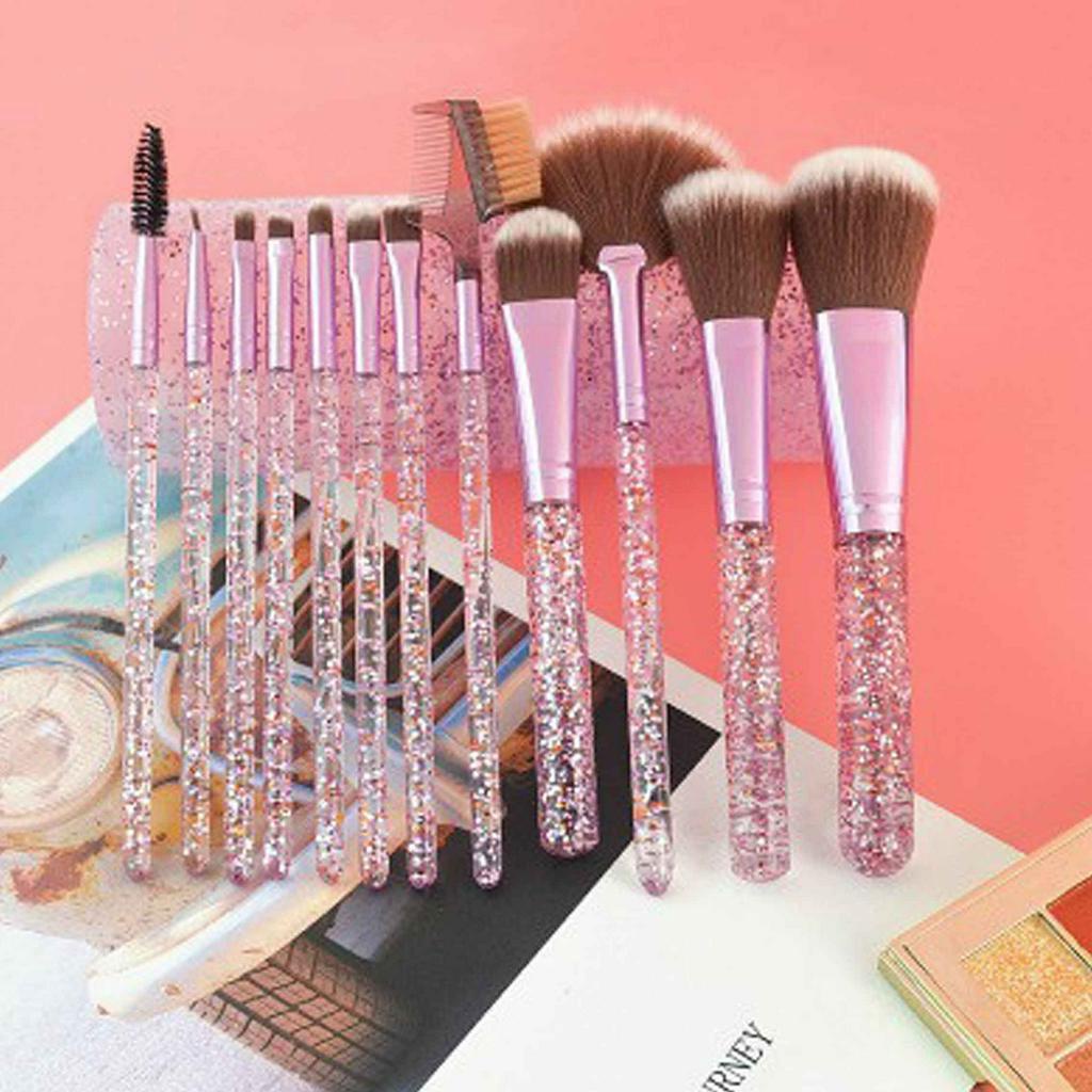 Brush Make Up / Kuas Tabung Glitter / Kuas Rias Bling / 1 Set Isi 12pcs