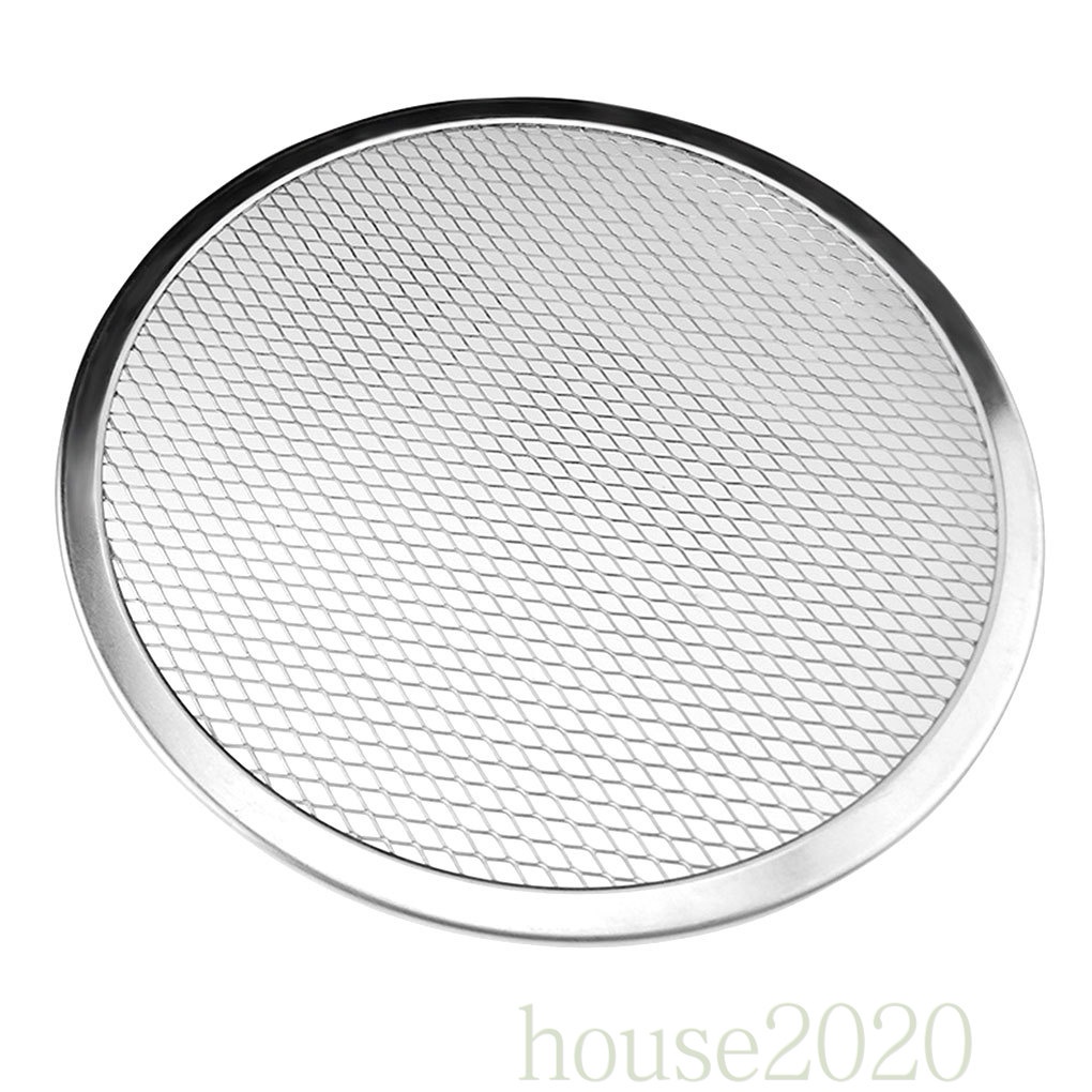 [HOUSE2020]Round Mesh Pizza Screen Baking Thin Crust Tray Mesh Aluminum Wire Pan Pizza Baking Tool, 7 inch