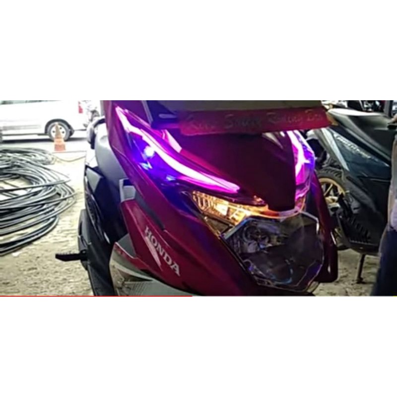 lampu alis pink mata eagle biru sen LED custom kuning Honda beat esp