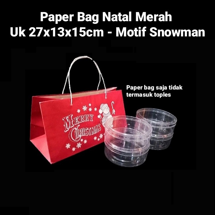 

goodie bag 4 toples 250 gr natal paperbag 3 toples tabung paper bag packaging box hampers xmas size 27x13x15 cm