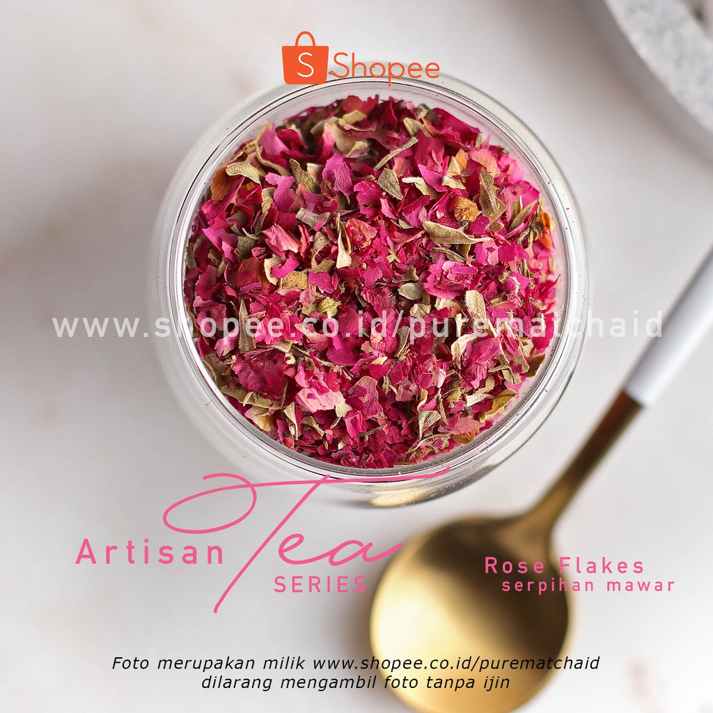 

Artisan Tea Cafe - Rose FLAKES 50gr Mawar Kering Hancur Dried Rosebud Indonesian Tea