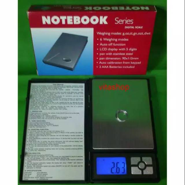 Timbangan Digital Emas 500-0.01 Gram NOTEBOOK SERIES Akurat Dan Tepat