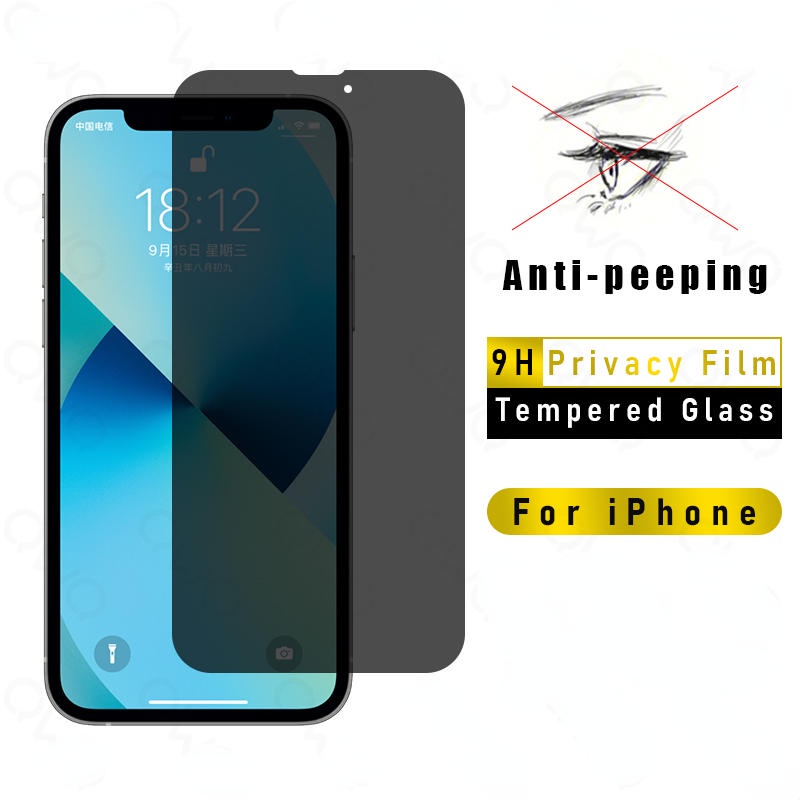 Pelindung Layar Tempered Glass Privasi Untuk iPhone 14 13 12 Pro Max Mini 14 Plus 14Pro 14Plus