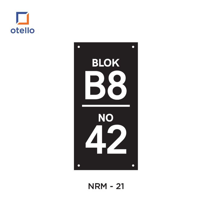 Nomor Rumah Akrilik Otello NRM 21 Papan Nomer Alamat Rumah No Acrylic Minimalist Modern Unik Kustom Laser Cutting 3D Timbul