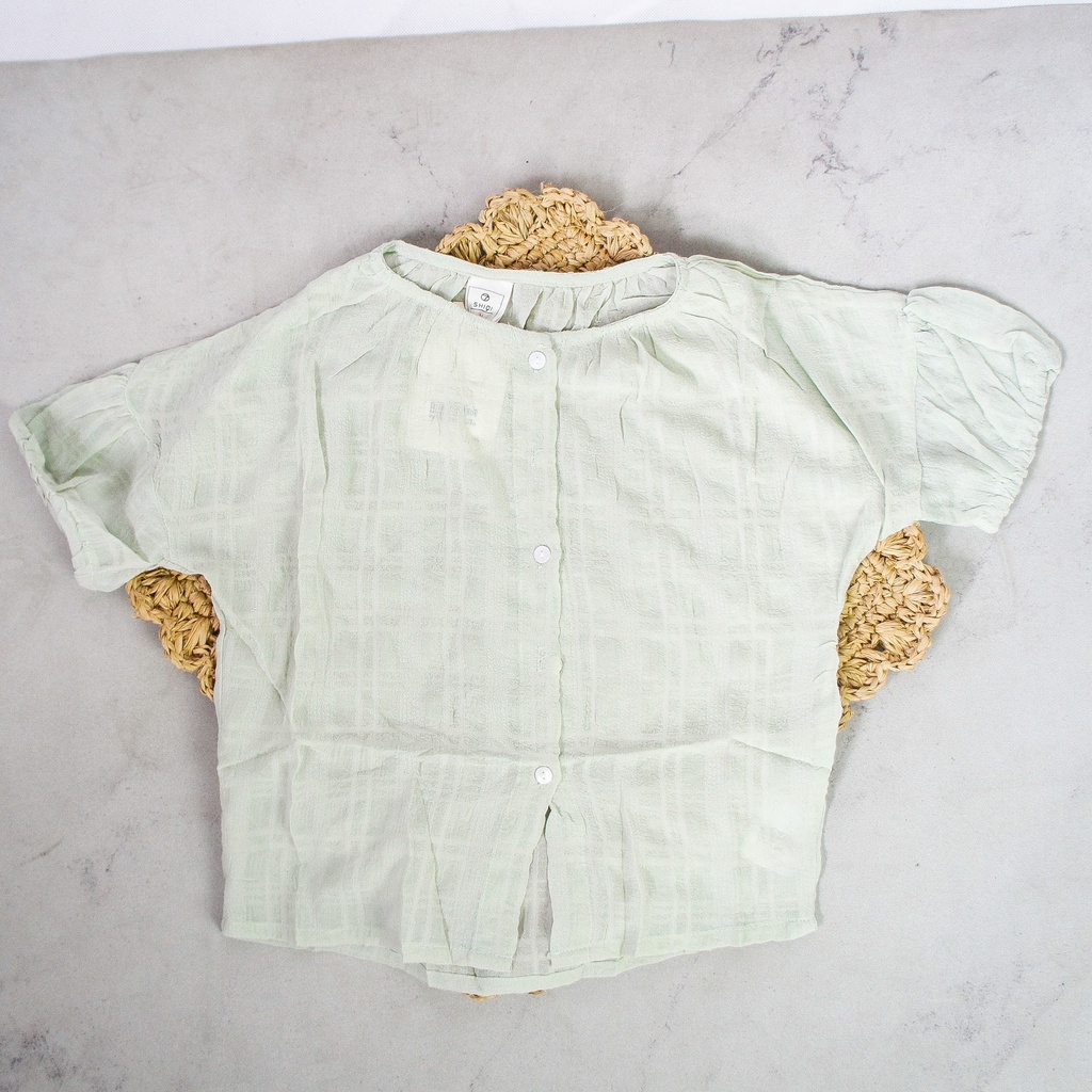 Blouse Anak Kancing Sliky Tekstur - Atasan Anak Perempuan