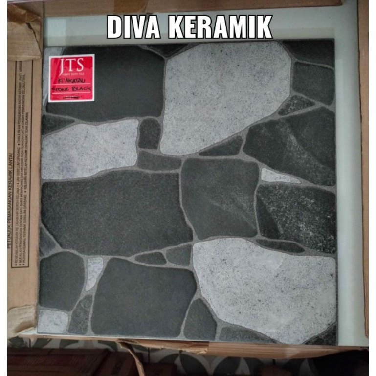 Keramik Kasar Krakatau Stone Black 40x40cm