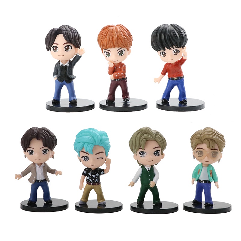 Mainan Boneka Mini Figure Karakter KPOP BTS Bangtan Boys Untuk Hadiah Ulang Tahun