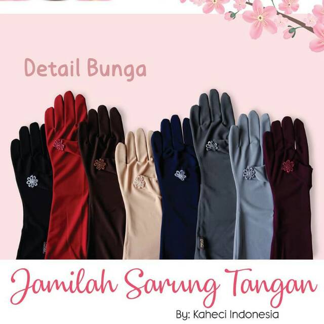 Sarung tangan  Kaheci Jamilah Jersey/ Jempol Bunga Kaheci Jersey