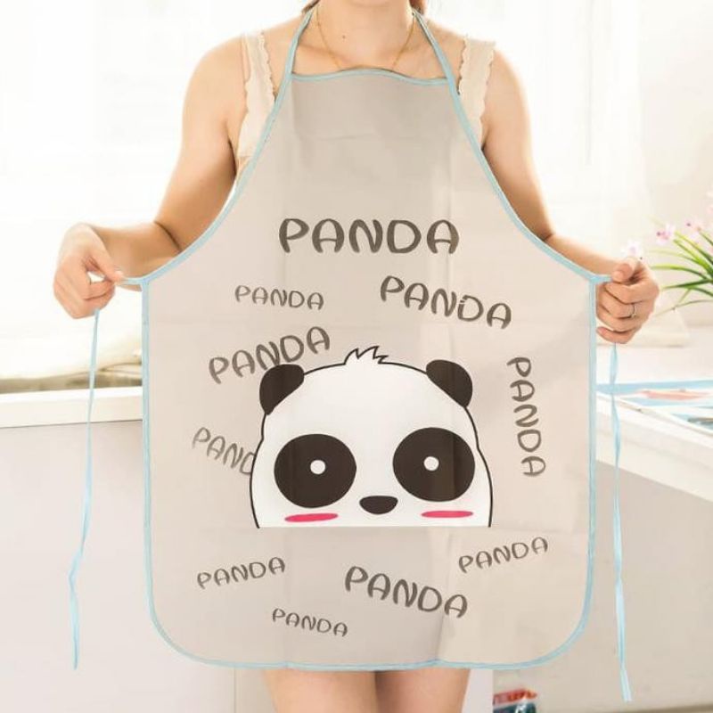 Celemek masak apron plastik anti air waterproof motif lucu gajah duck bebek hello kitty panda