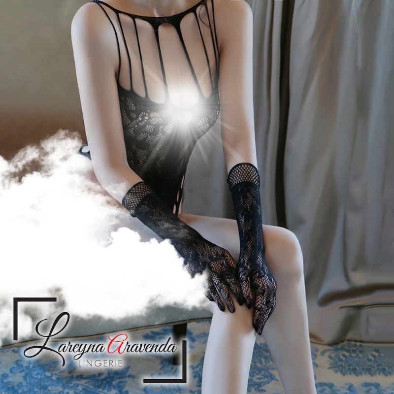 Lareyna Aravenda Lingerie Body Stocking Seksi + Sarung Tangan Model Sexy Dancer LG520