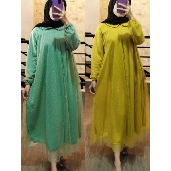 dress polos tile / dress kondangan / midi dress