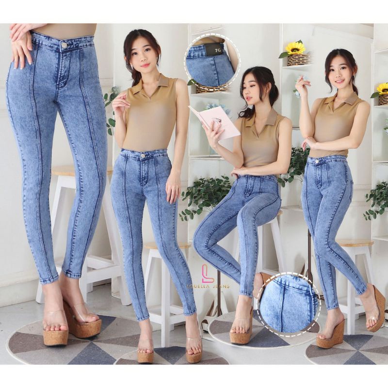 CELANA PANJANG//CELANA JEANS PANJANG WANITA//JEANS PREMIUM//CELANA HIGWAIST TULANG