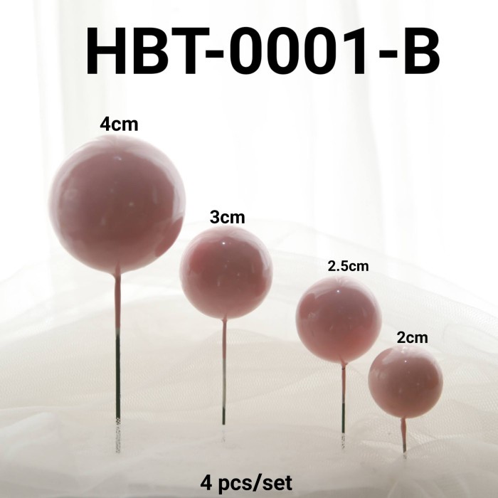 

GR-HBT-0001 CAKE TOPPER HIASAN KUE BOLA EMAS PERAK BIRU PINK PUTIH TERMURAH