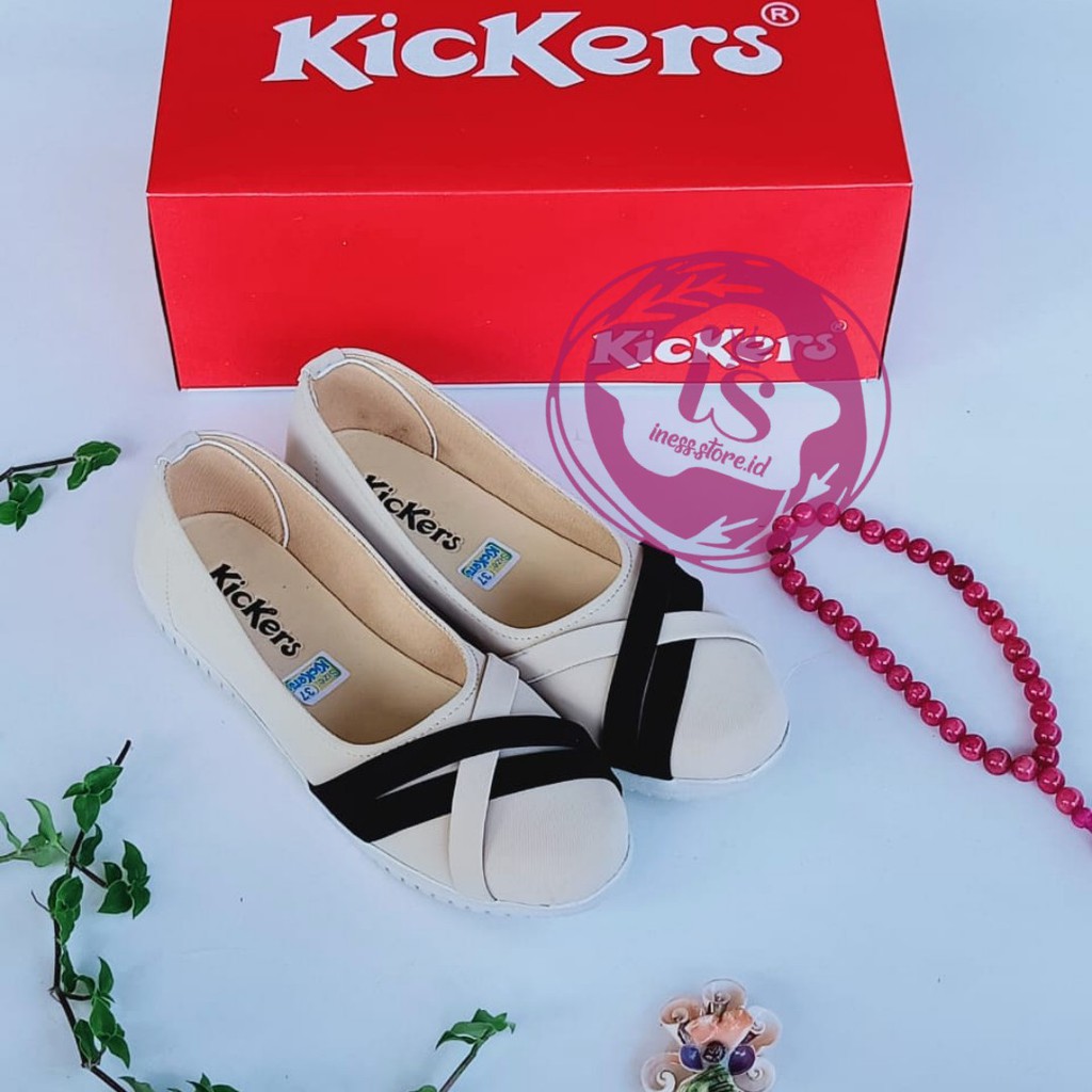 SEPATU FLAT WANITA KICKERS SLIP ON TERBARU KODE  BLT-04 MURAH GROSIR