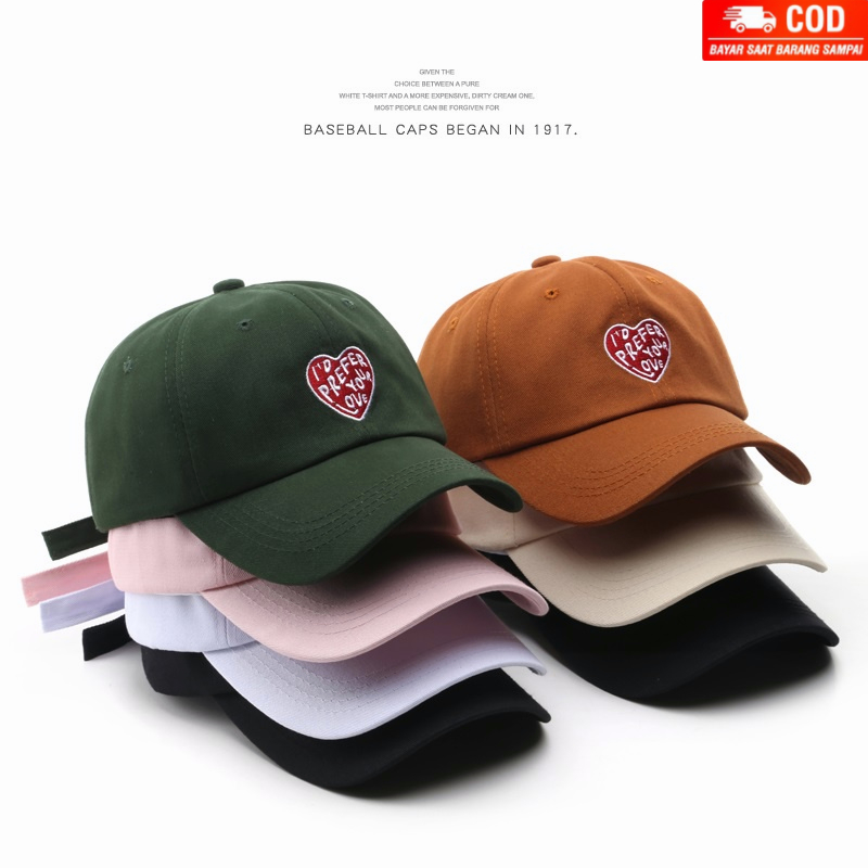 NEXTSTOP-263 Unisex Topi Baseball Pria Wanita Cap Premium Hitam Bordir Original I PREFER LOVE YOU