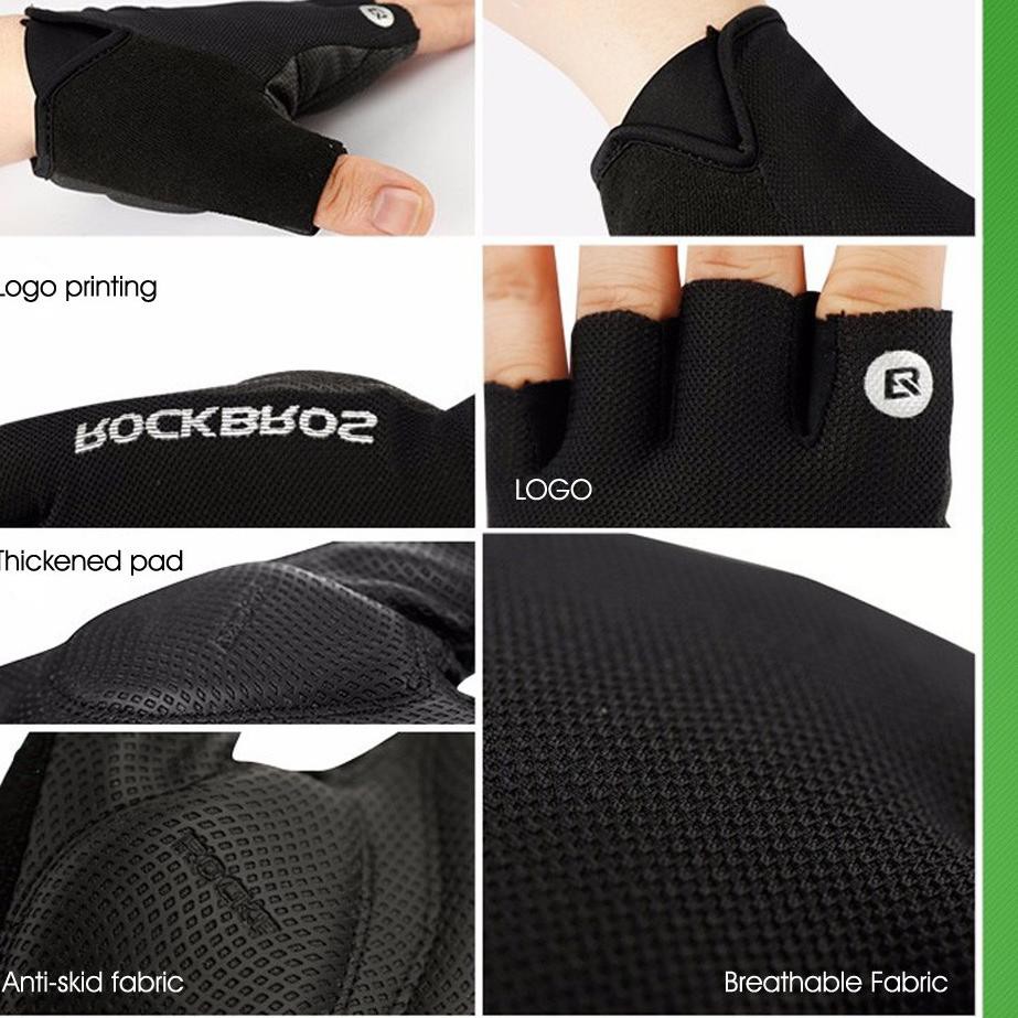 ROCKBROS S106 Bike Glove Half Finger – Sarung Tangan Sepeda 2 Warna H9E5