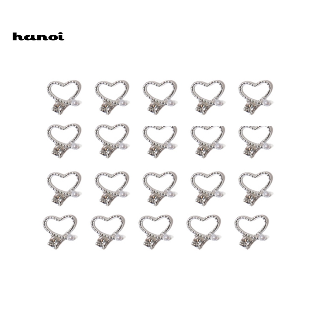 Han 20Pcs / Set Charms Ornamen Hati 3D Untuk Dekorasi Nail Art