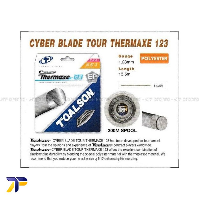 Senar Tenis Tennis Toalson Cyberblade Tour Thermaxe 1.23 123 Abu Grey