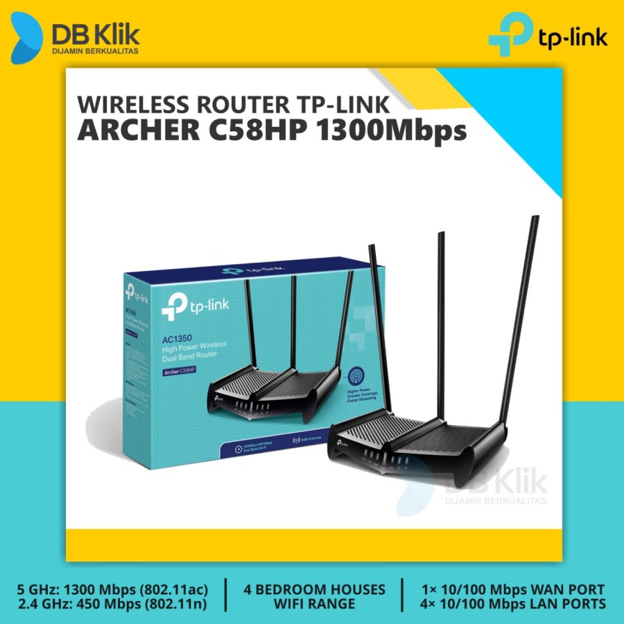 Wireless Router TP-Link ARCHER C58HP Dual Band 1300Mbps (ARCHER AC1350)