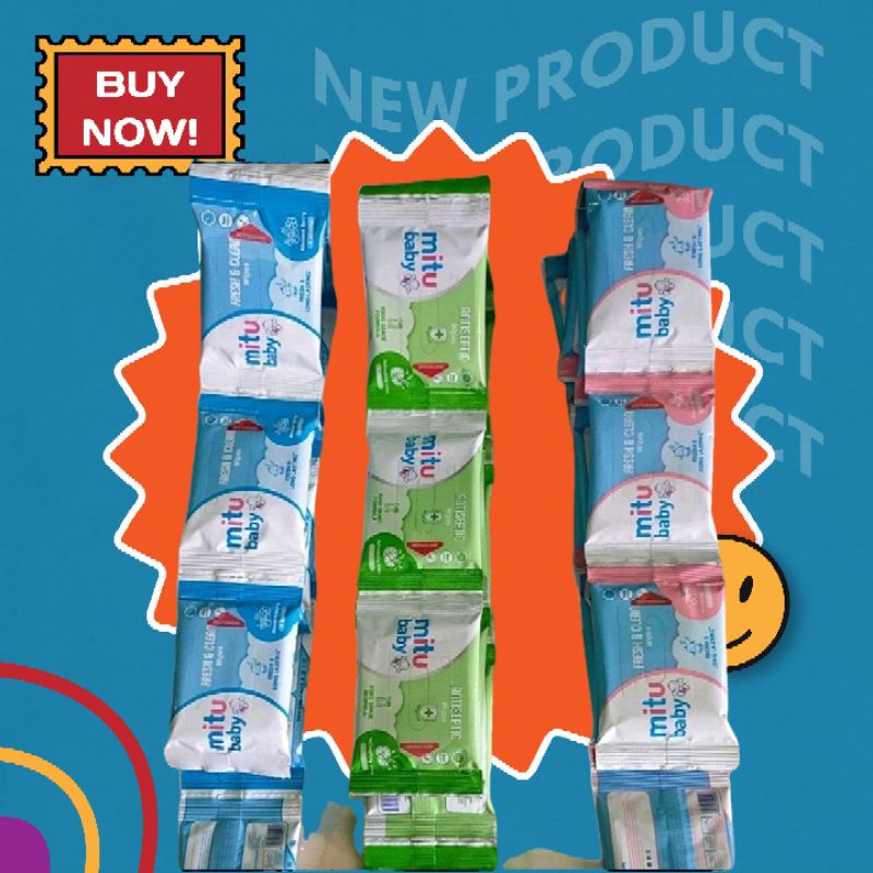 MITU basah 4 sheet antiseptik/pink/blue/antiseptic harga satuan