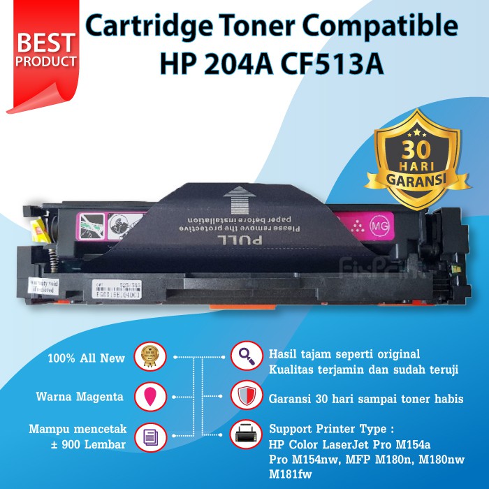 Catridge Toner Compatible HP 204A CF510A Black CF511A Cyan CF512A Yellow CF513A Magenta Printer M154