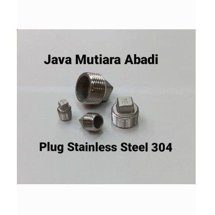 Plug/Dop Stainless drat luar 1/2" inch