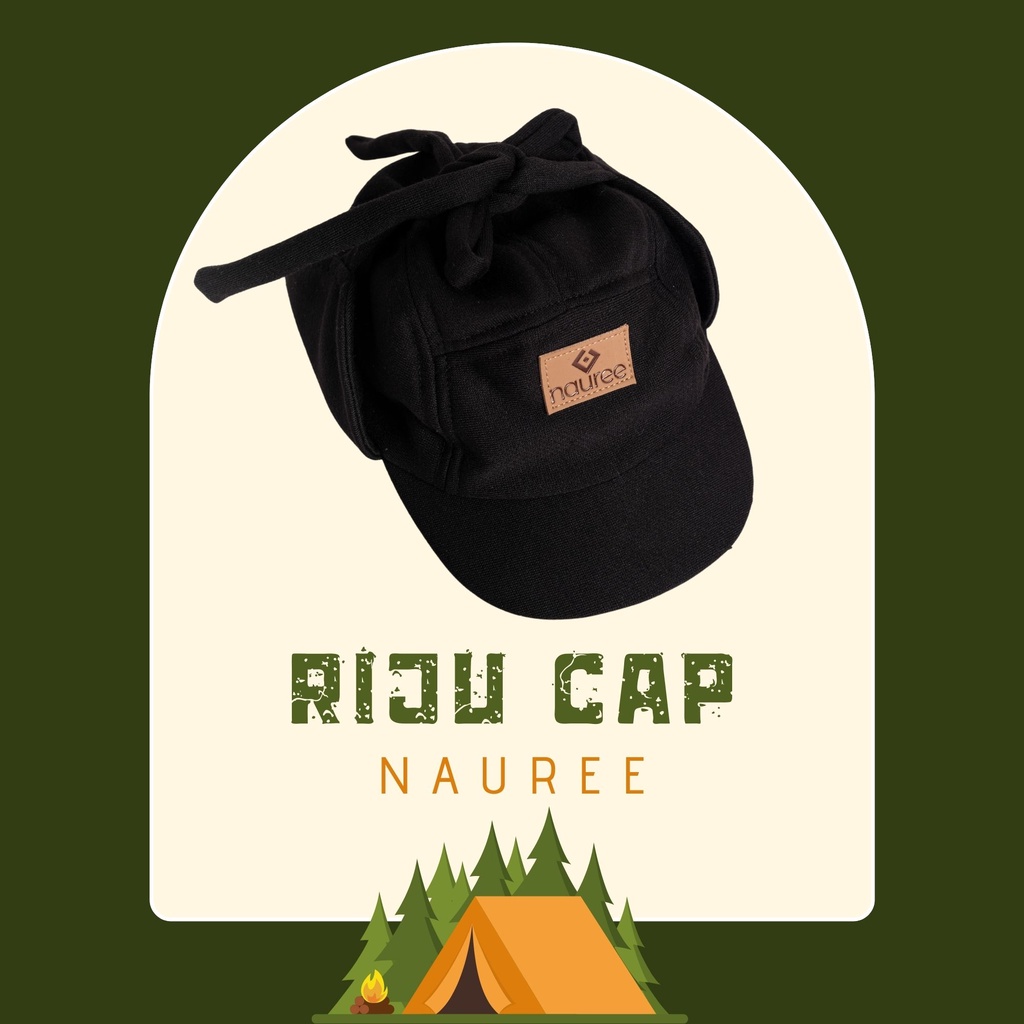 Nauree - Riju Cap Topi Tali Camper Hat Unisex Untuk Anak Perempuan Laki Laki Usia 1 2 3 4 5 6 Tahun Polos Bahan Tebal Jahitan Rapih Melindungi Agar Tidak Kedingin Nyaman Penutup Telinga